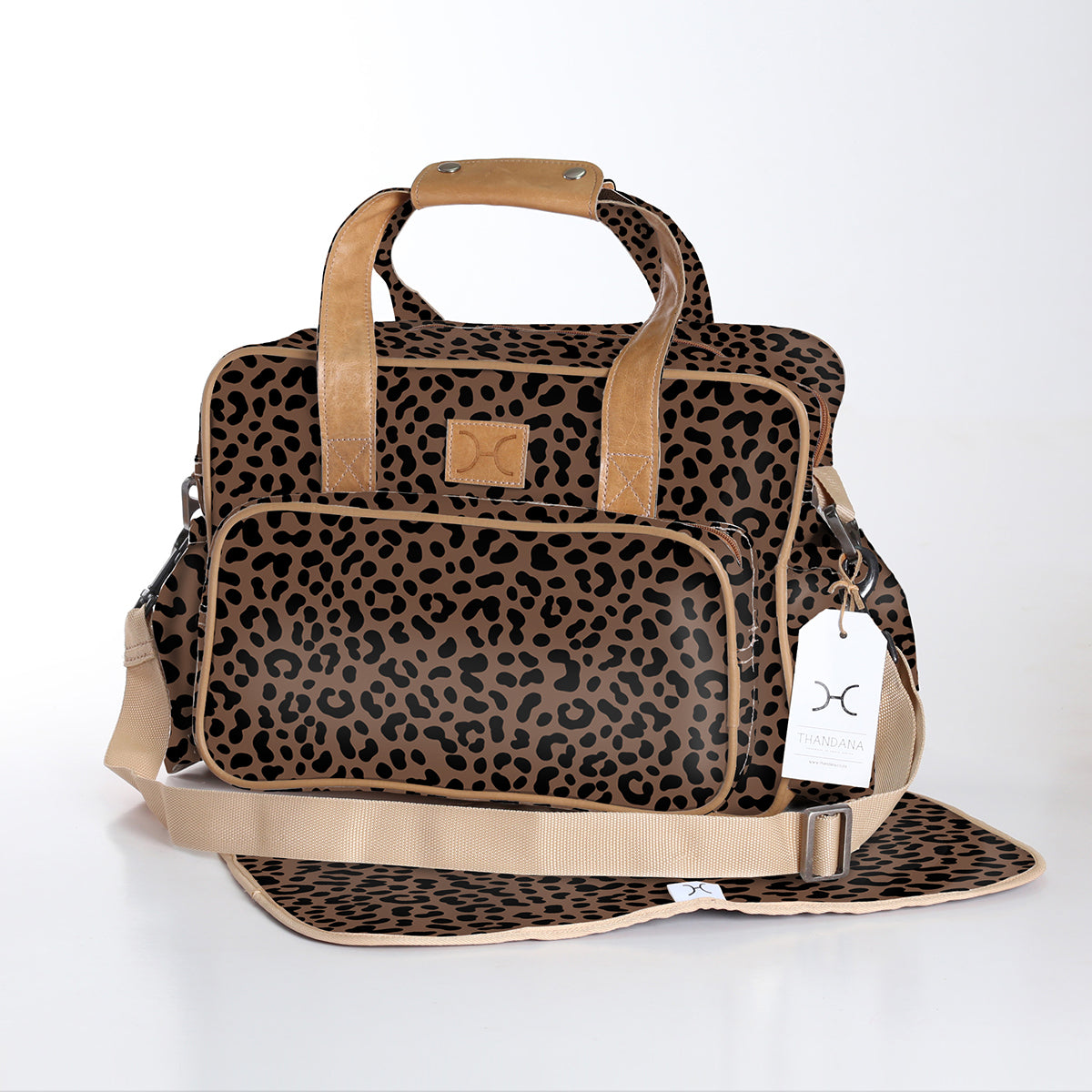 Baby Nappy Bag | Laminated Fabric with Genuine Leather | In Stock