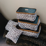Travel Luggage Organizer Pods 6 piece set | Cheetah White - Thandana UK