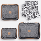 Travel Luggage Organizer Pods 6 piece set | Cheetah White - Thandana UK