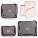 Travel Luggage Organizer Pods 6 piece set | Crazy Daisy Blush - Thandana UK