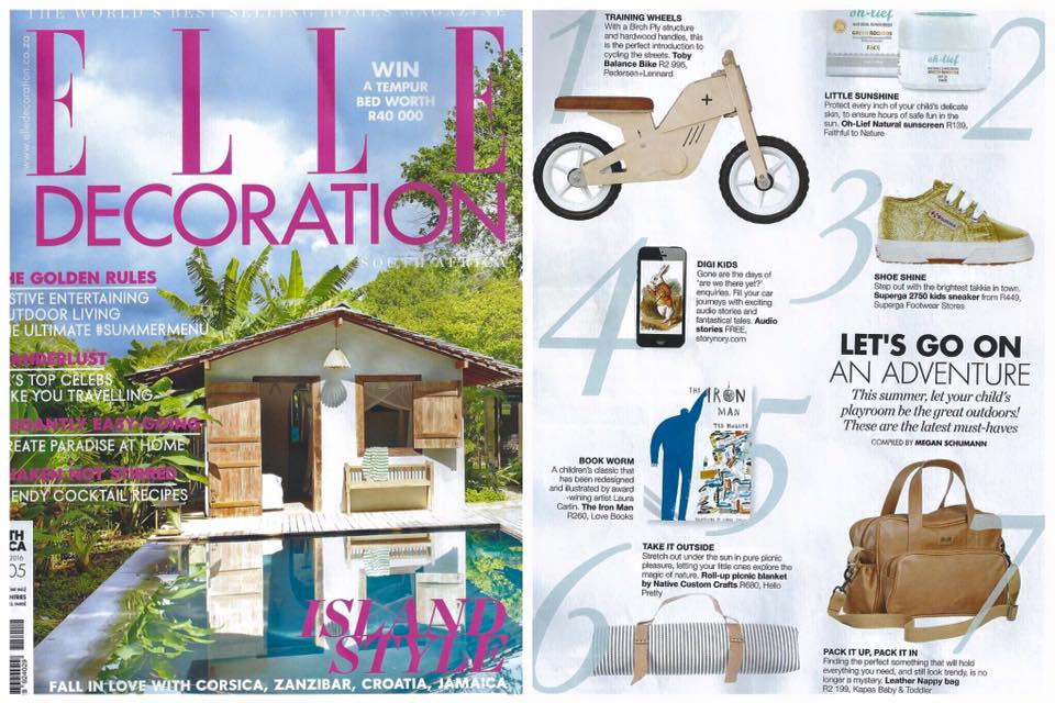 Leather Nappy Bag, Featured In Elle Decoration Magazine!