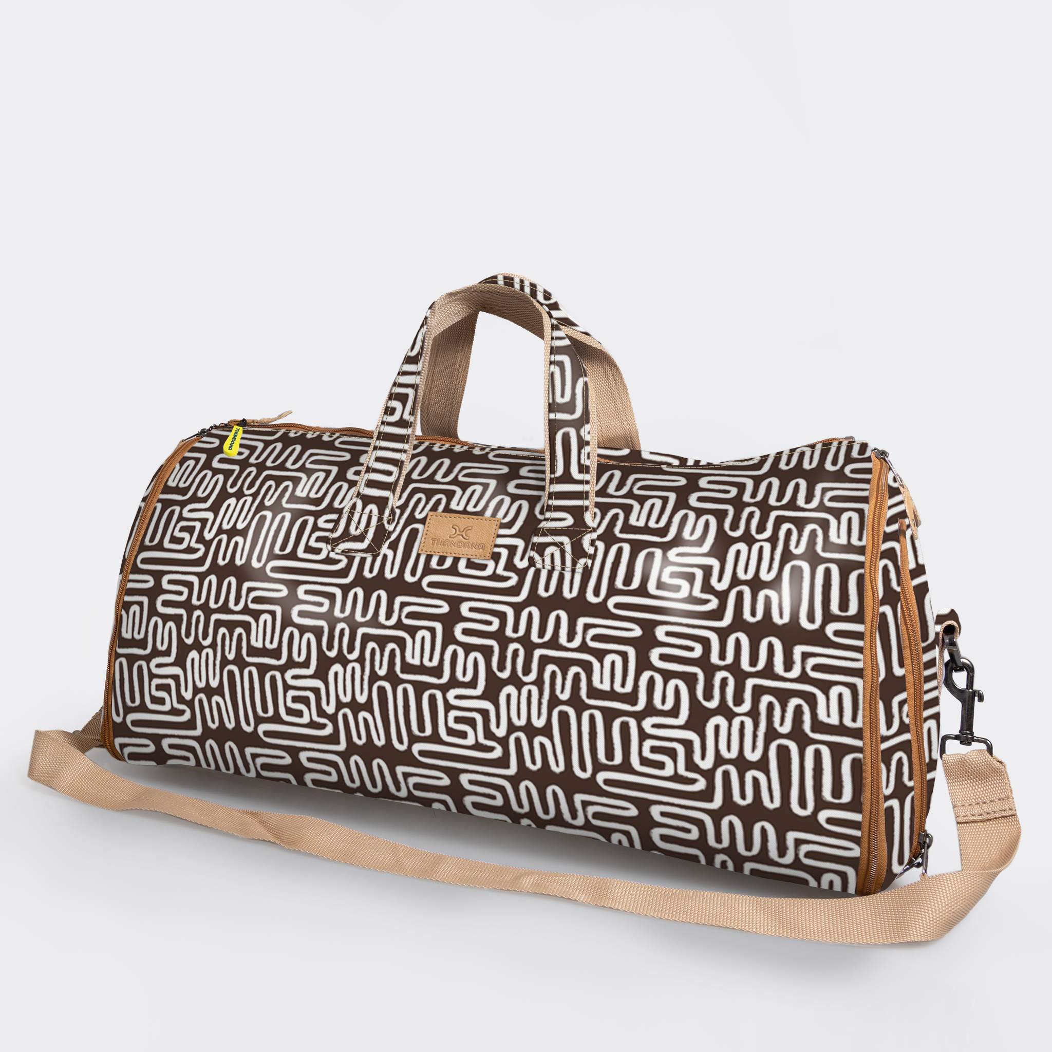 Carry All Travel Bag | Laminated Fabric with Genuine Leather
