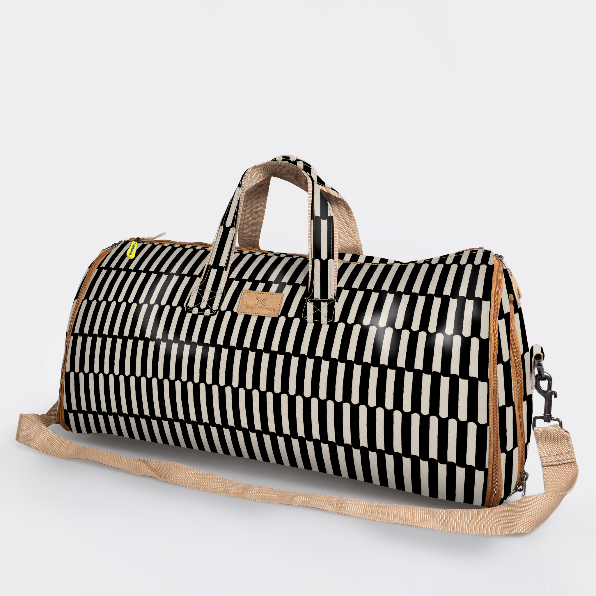 Carry All Travel Bag | Laminated Fabric with Genuine Leather