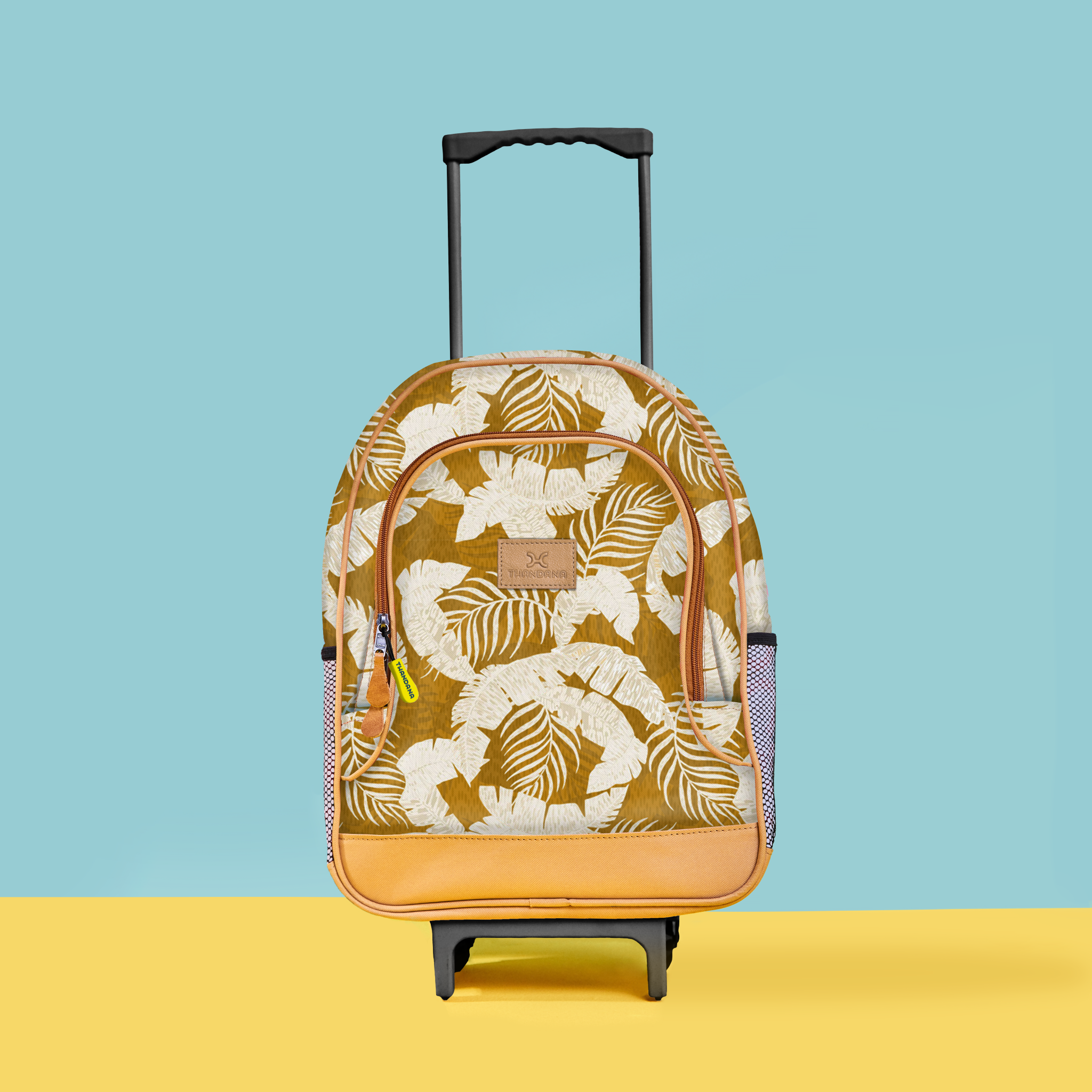 Kids Wheelie Backpack | Laminated Fabric | Black Handle
