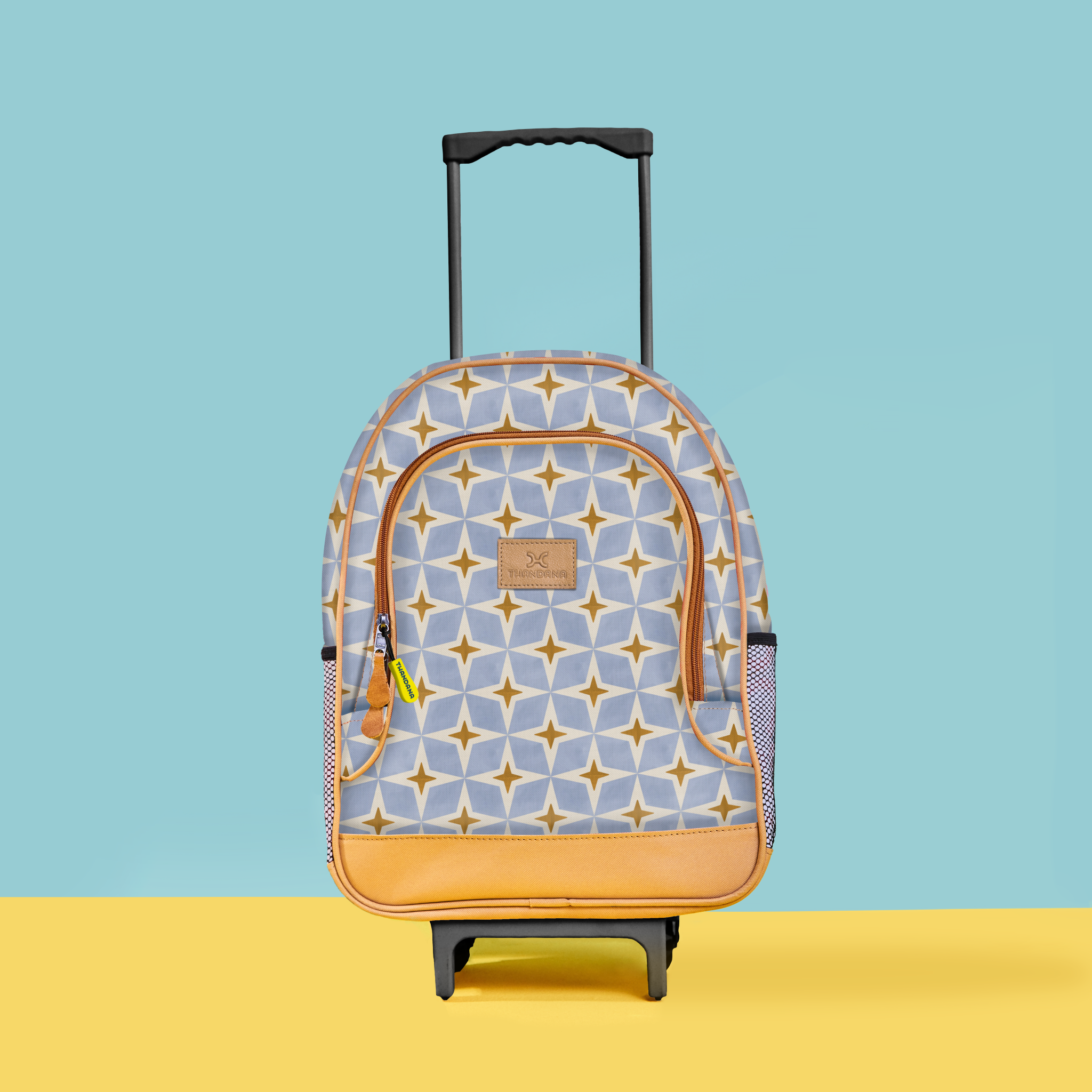Kids Wheelie Backpack | Laminated Fabric | Black Handle