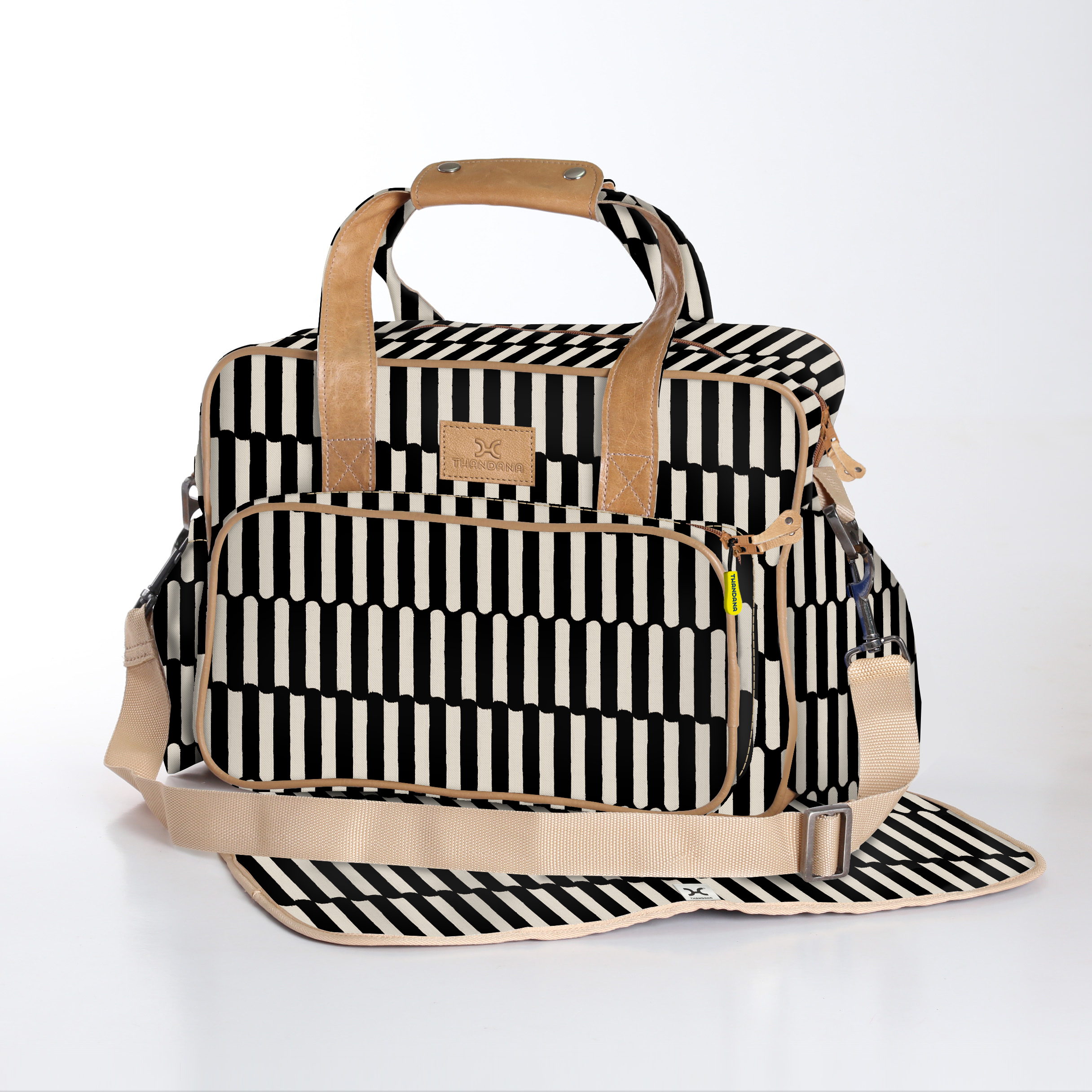 Baby Changing Bag | Laminated Fabric with Genuine Leather