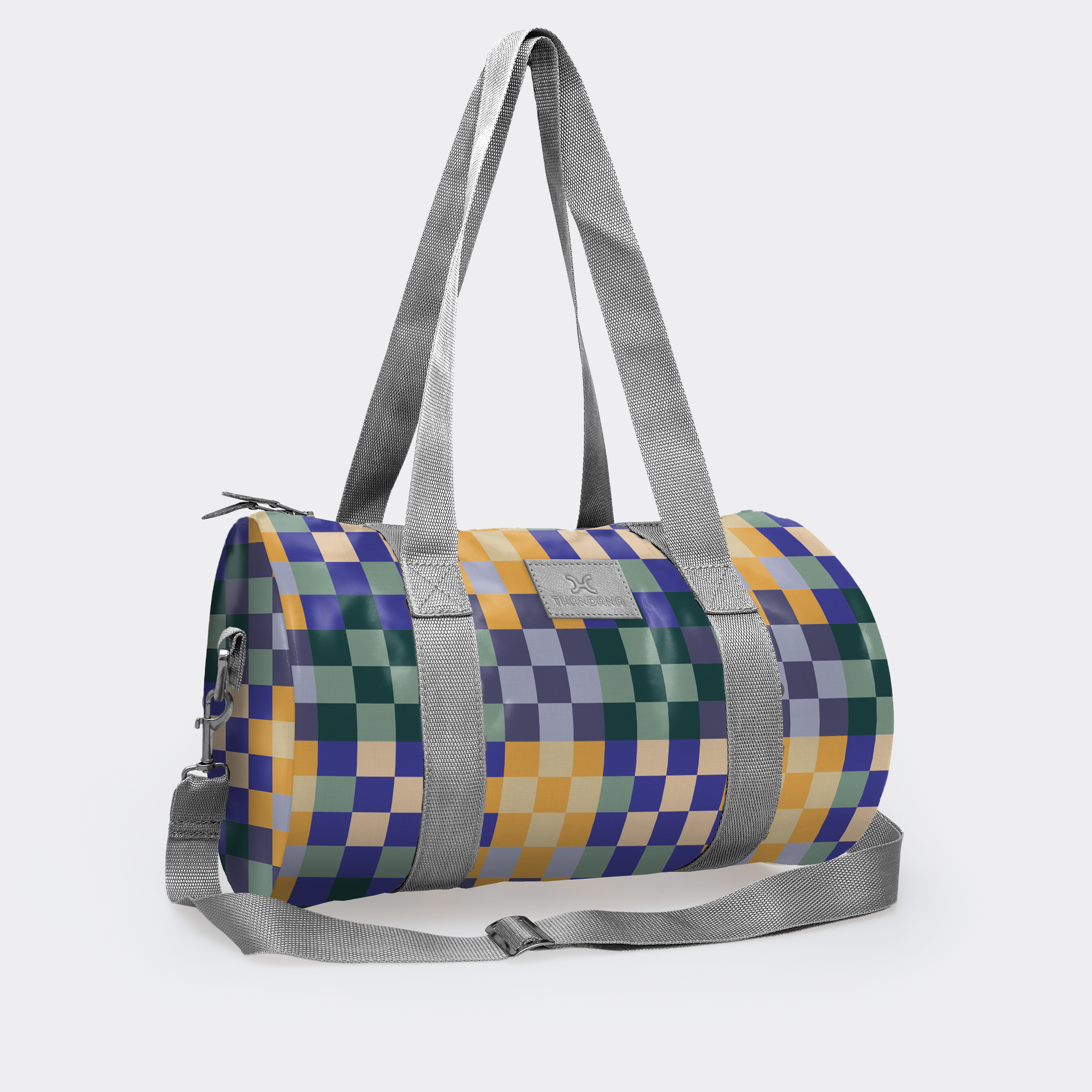 Sports & Gym Bag SILVER Trim | Laminated Fabric
