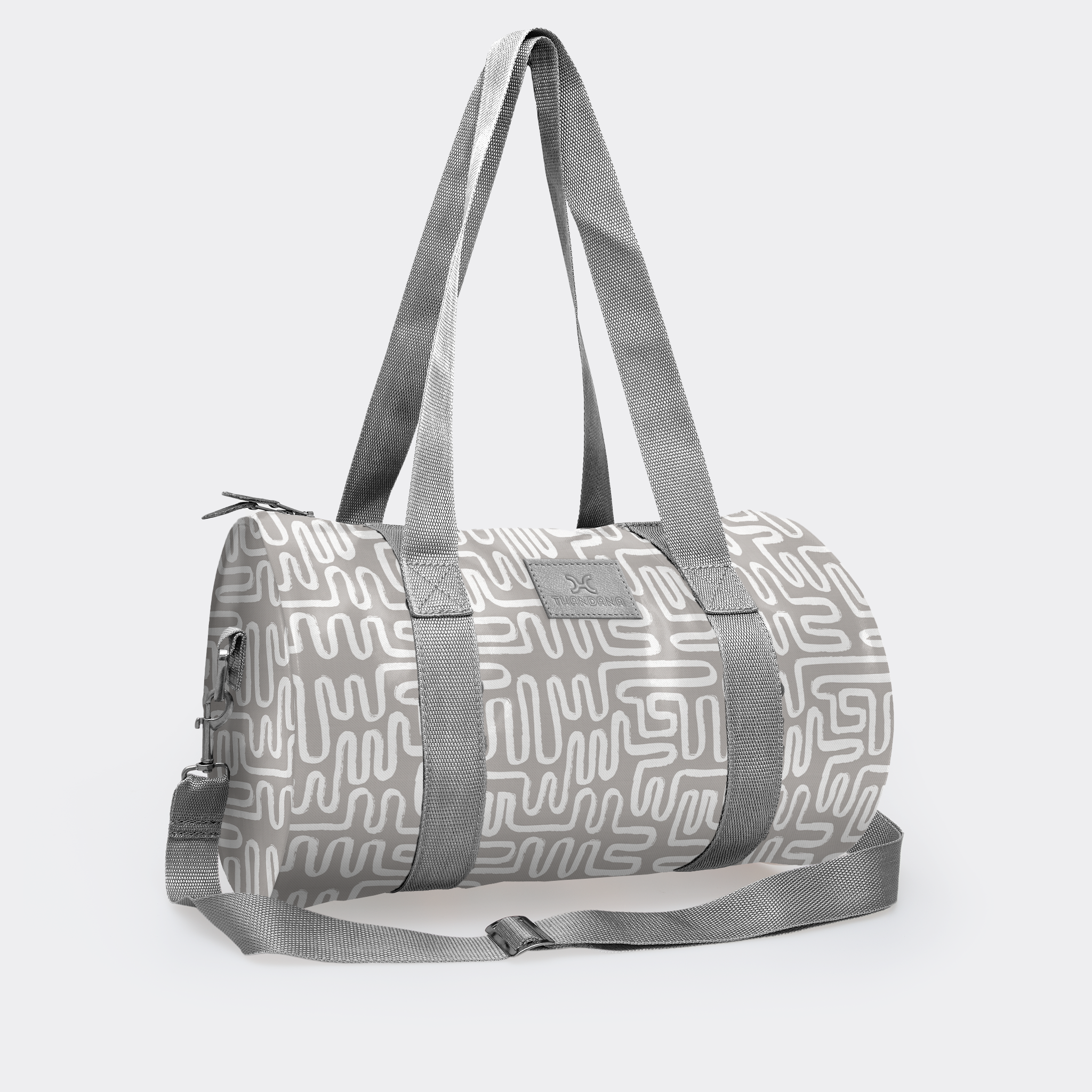 Sports & Gym Bag SILVER Trim | Laminated Fabric