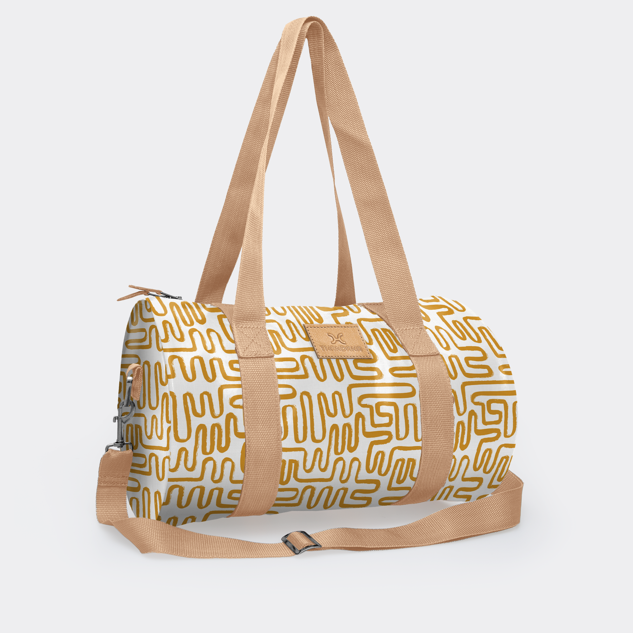 Sports & Gym Bag BEIGE Trim | Laminated Fabric