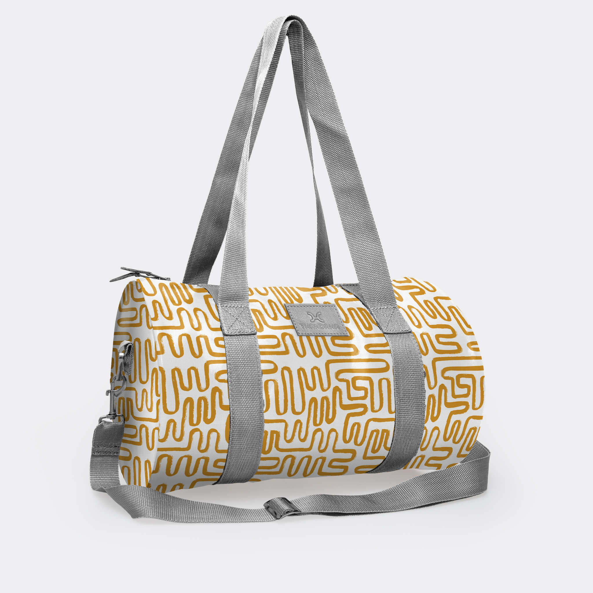 Sports & Gym Bag SILVER Trim | Laminated Fabric