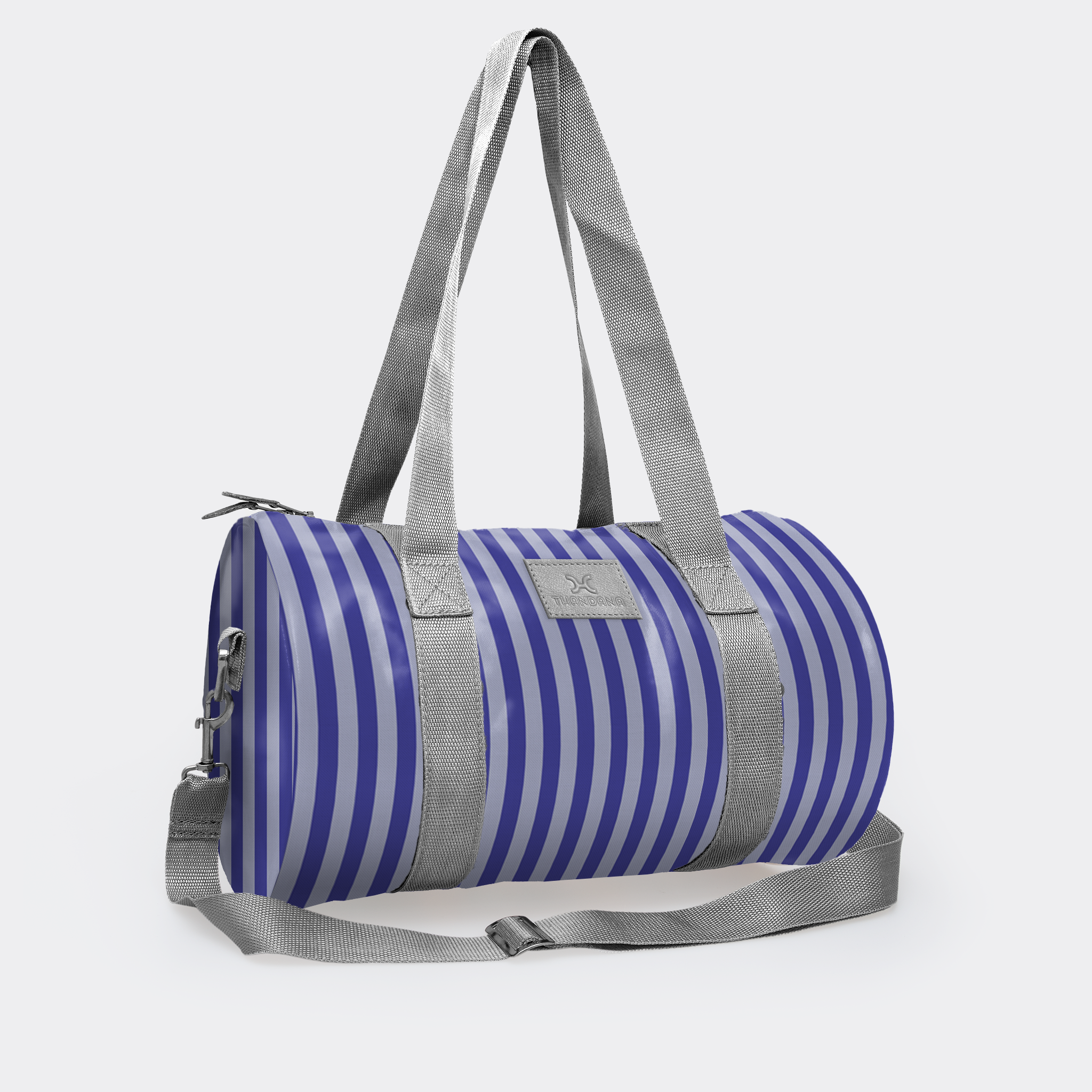 Sports & Gym Bag SILVER Trim | Laminated Fabric
