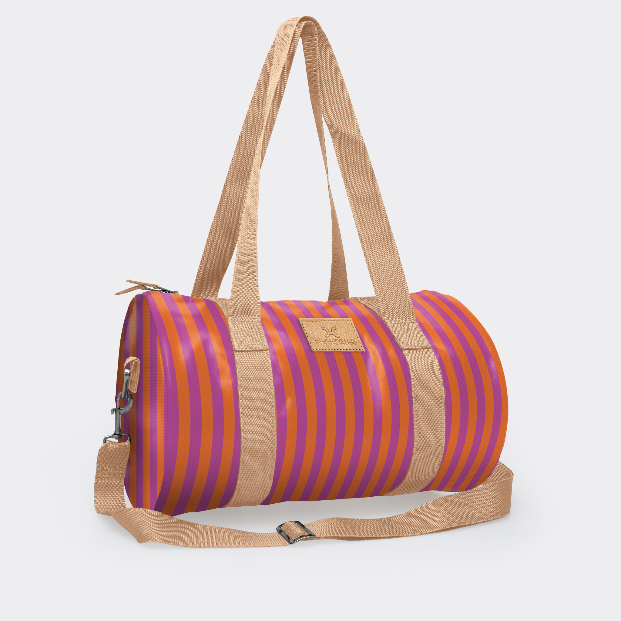 Sports & Gym Bag BEIGE Trim | Laminated Fabric