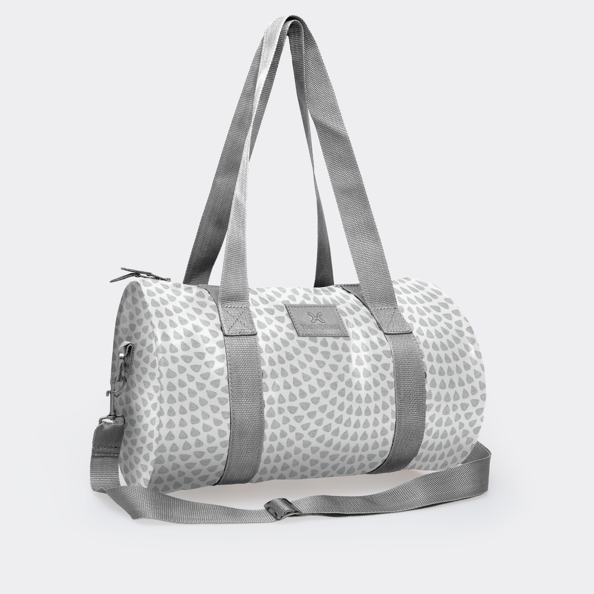 Sports & Gym Bag SILVER Trim | Laminated Fabric