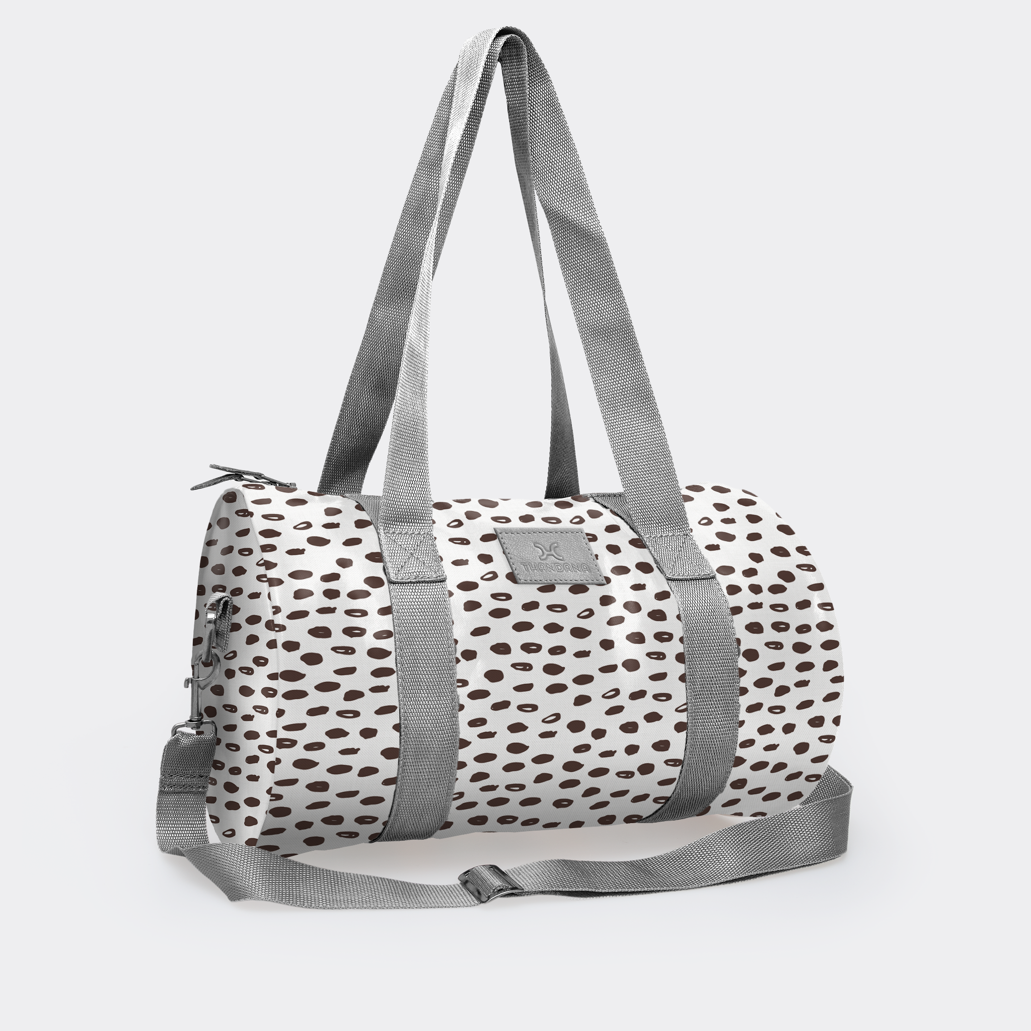 Sports & Gym Bag SILVER Trim | Laminated Fabric