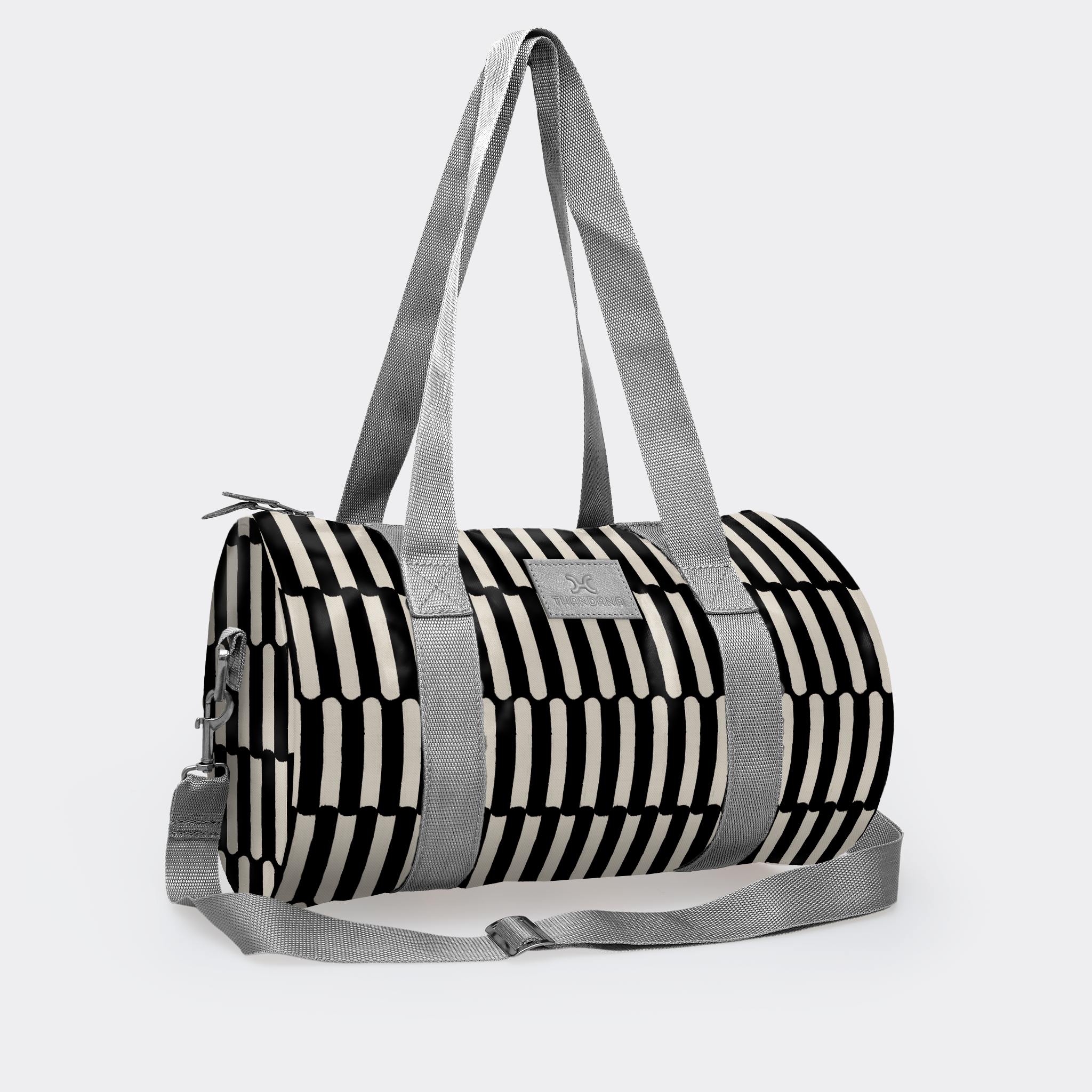 Sports & Gym Bag SILVER Trim | Laminated Fabric