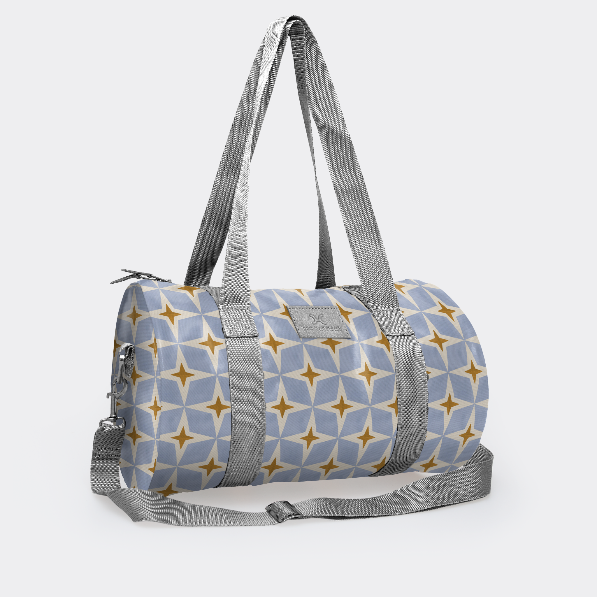 Sports & Gym Bag SILVER Trim | Laminated Fabric