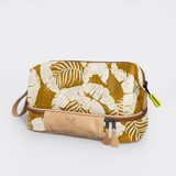 Wash Bag | Laminated Fabric with Genuine Leather