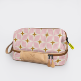 Wash Bag | Laminated Fabric with Genuine Leather