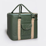 25l Box Cooler | Genuine Leather & Hard Inner Bin | Corporate Basil Leather / Gun Metal Chunky Zip Box Cooler