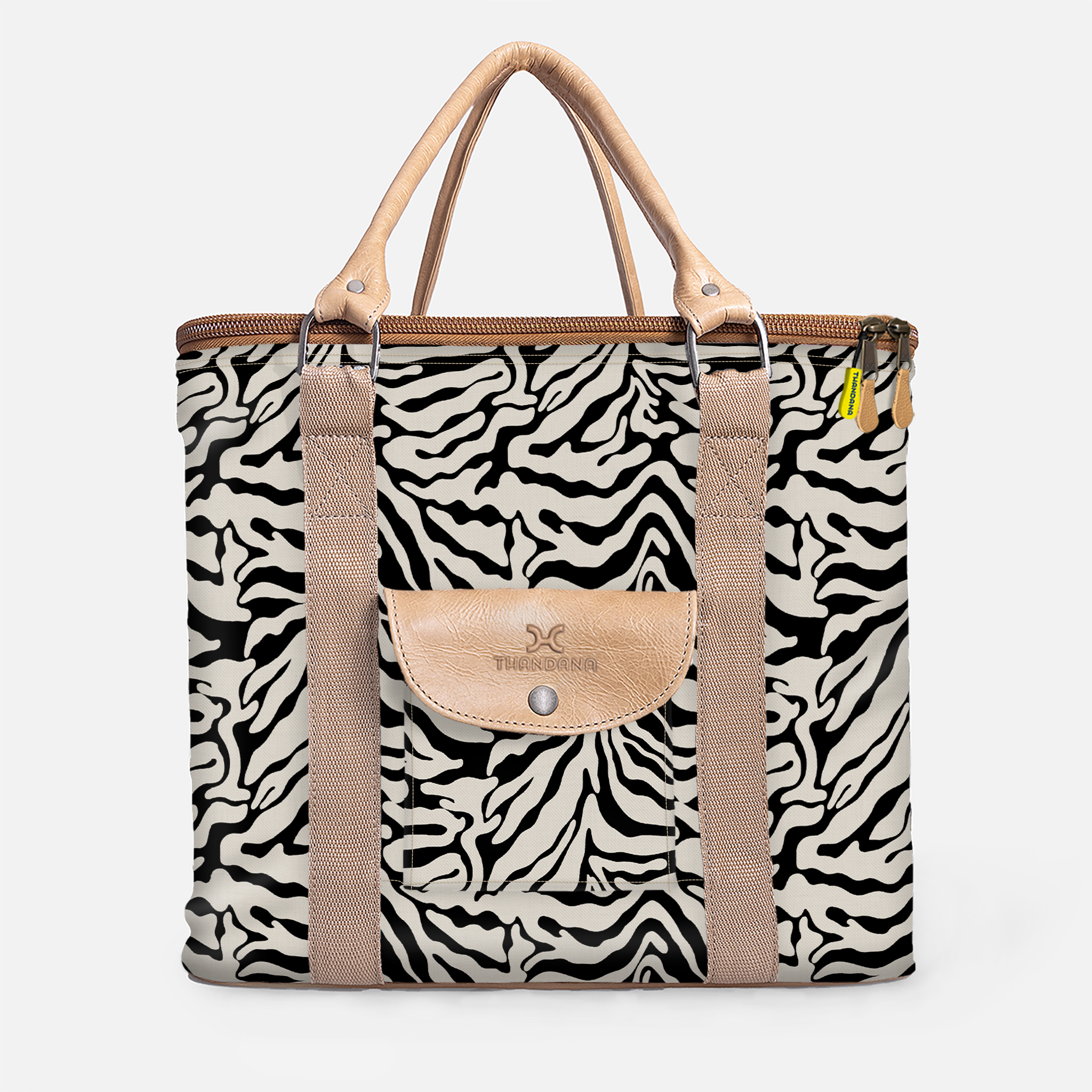 25l Box Cooler | Laminated Fabric with Genuine Leather & Hard Inner Bin Nomad Stripe - Pitch Box Cooler by Thandana