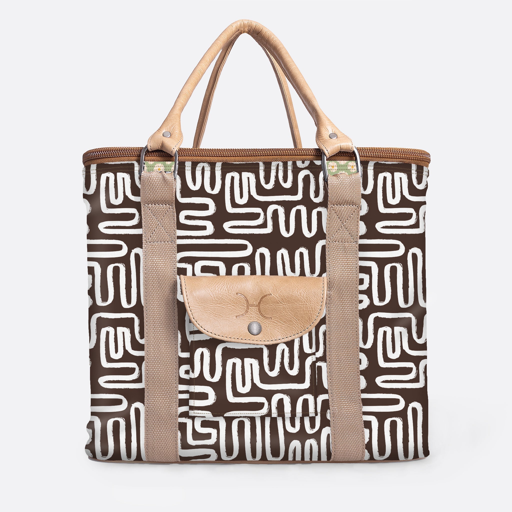 25l Box Cooler | Laminated Fabric with Genuine Leather & Hard Inner Bin Geo – Black Box Cooler by Thandana