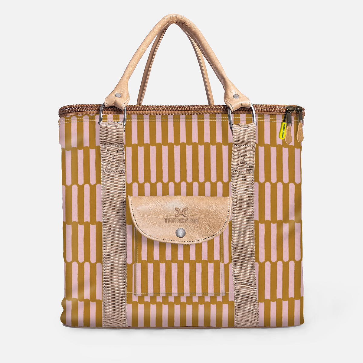 25l Box Cooler | Laminated Fabric with Genuine Leather & Hard Inner Bin Indie - Sunset Box Cooler by Thandana