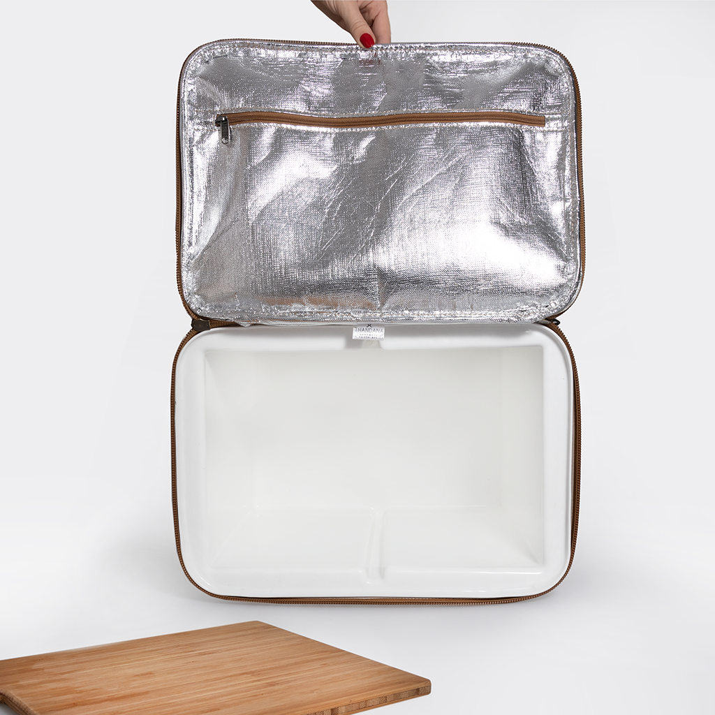 25l Box Cooler | Laminated Fabric with Genuine Leather & Hard Inner Bin Box Cooler by Thandana