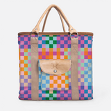 25l Box Cooler | Laminated Fabric with Genuine Leather & Hard Inner Bin Checker - Preppy Box Cooler by Thandana