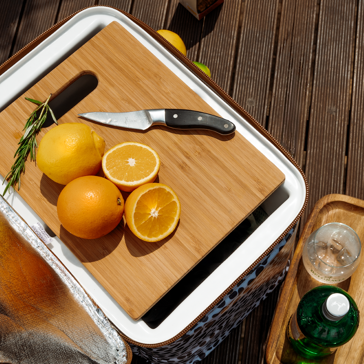 25l Box Cooler | Laminated Fabric with Genuine Leather & Hard Inner Bin Box Cooler by Thandana