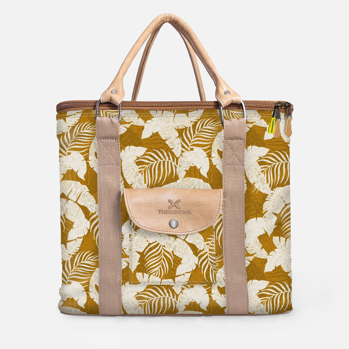 25l Box Cooler | Laminated Fabric with Genuine Leather & Hard Inner Bin Fauna - Earth Box Cooler by Thandana