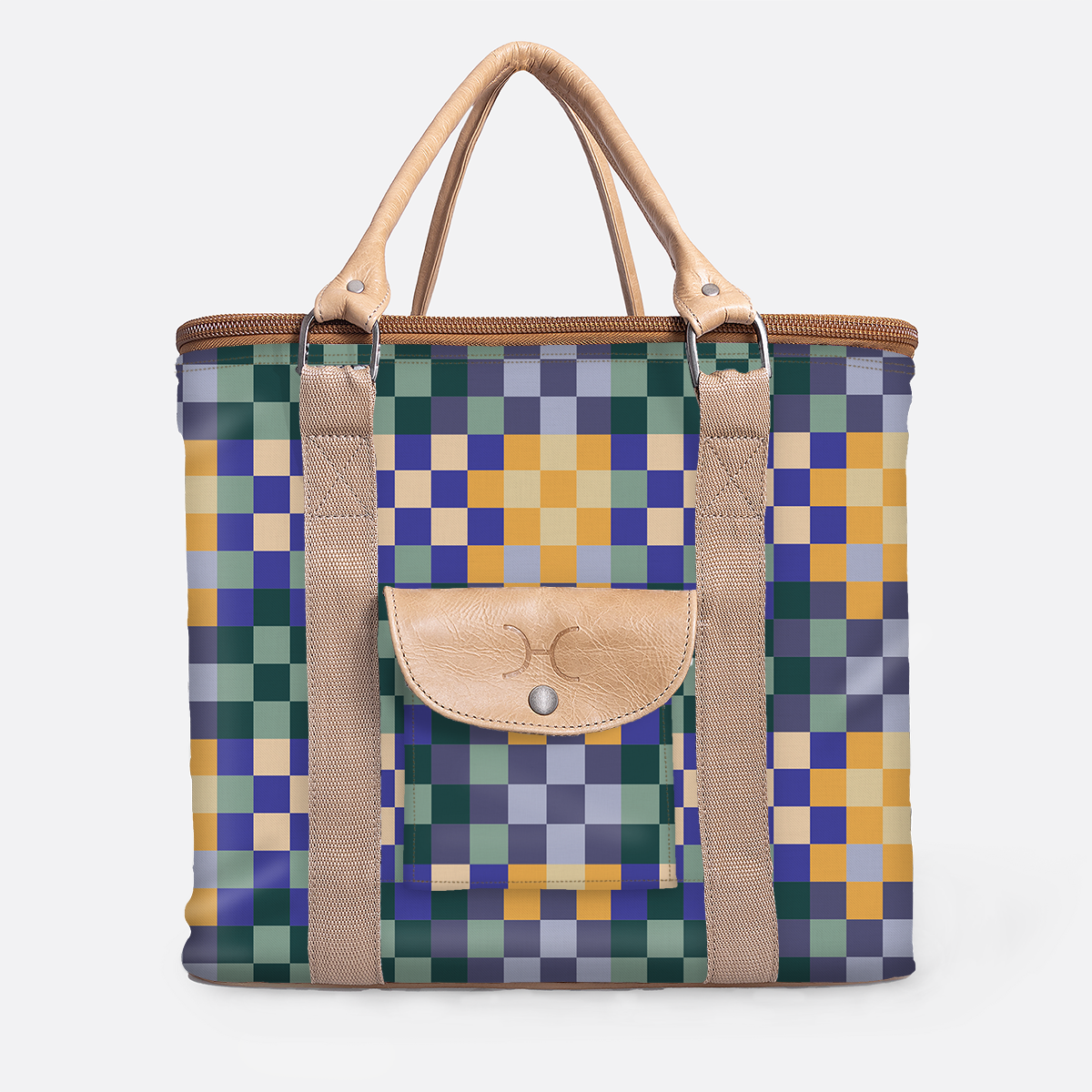 25l Box Cooler | Laminated Fabric with Genuine Leather & Hard Inner Bin Checker - Jet Box Cooler by Thandana