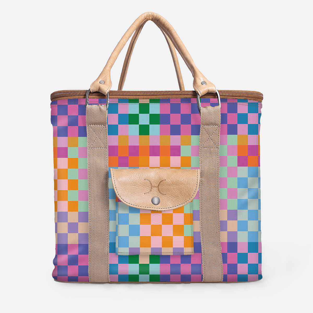 25l Box Cooler | Laminated Fabric with Genuine Leather & Hard Inner | Corporate Checker - Preppy Box Cooler by Thandana