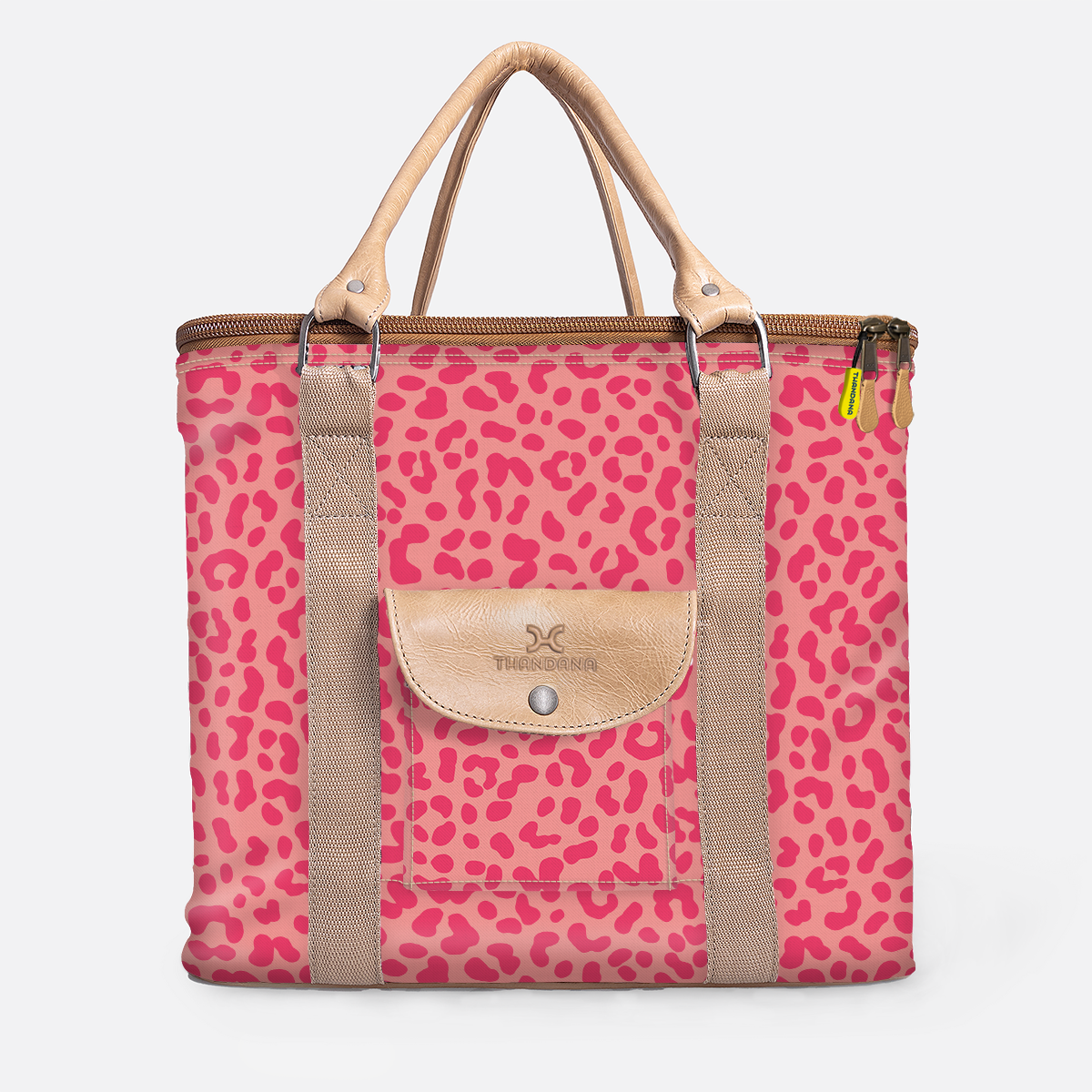 25l Box Cooler | Laminated Fabric with Genuine Leather & Hard Inner | Corporate Cheetah - Pink Box Cooler by Thandana