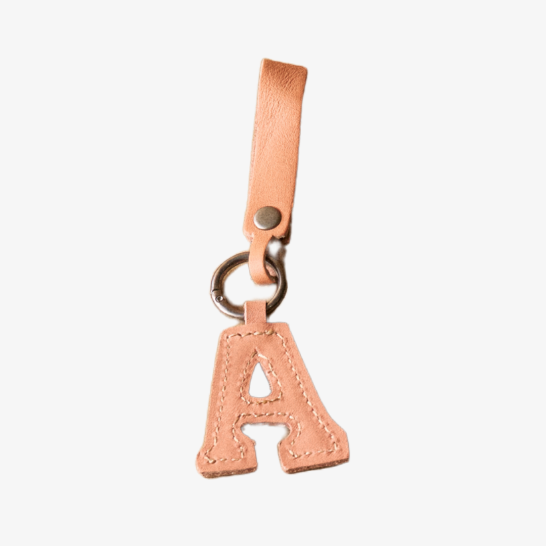 Charms Letters Key Ring | Leather