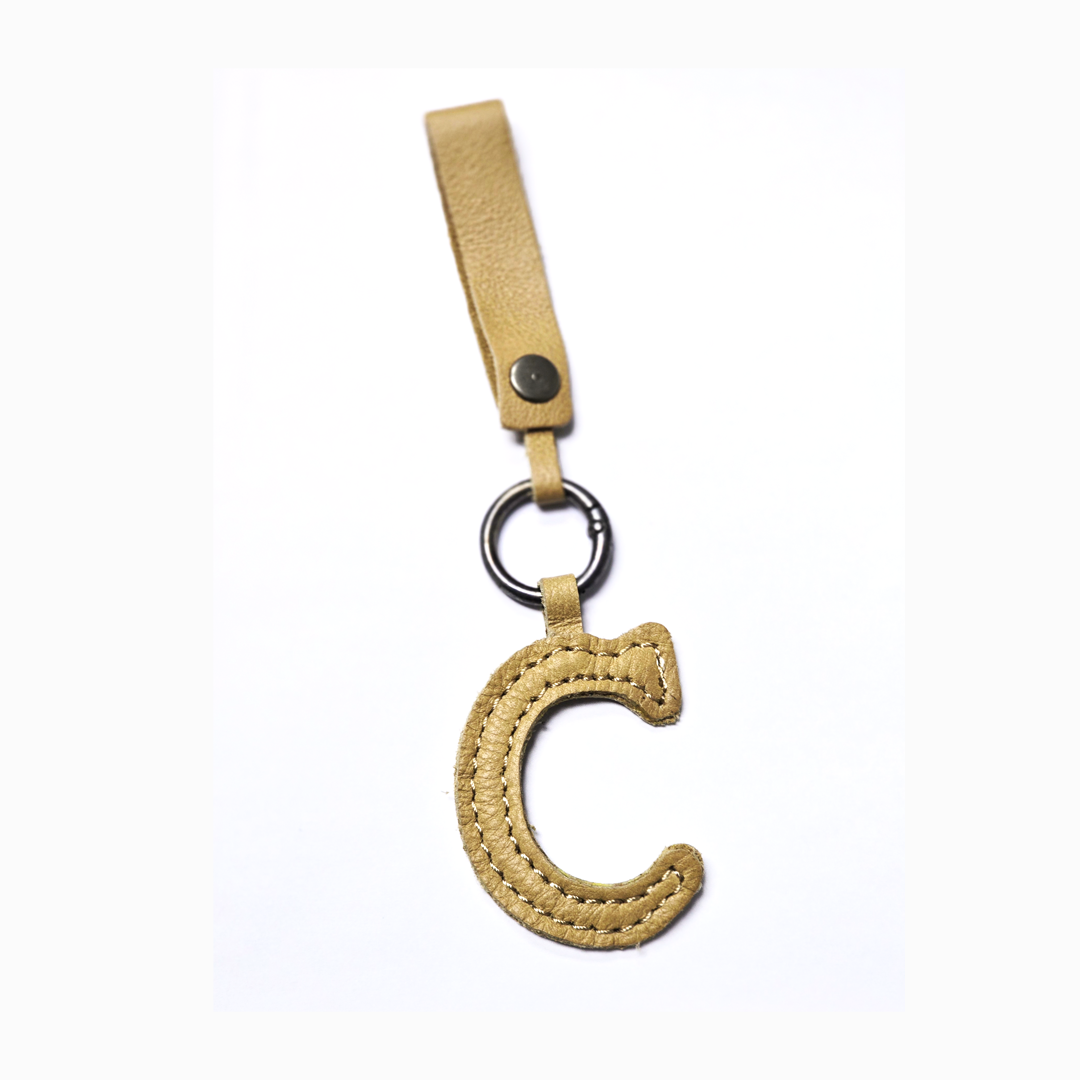 Charms Letters Key Ring | Leather