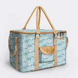 45l Big Boy Box Cooler | Laminated Fabric with Genuine Leather & Hard Inner Bin Crazy Daisy - Sage Box Cooler