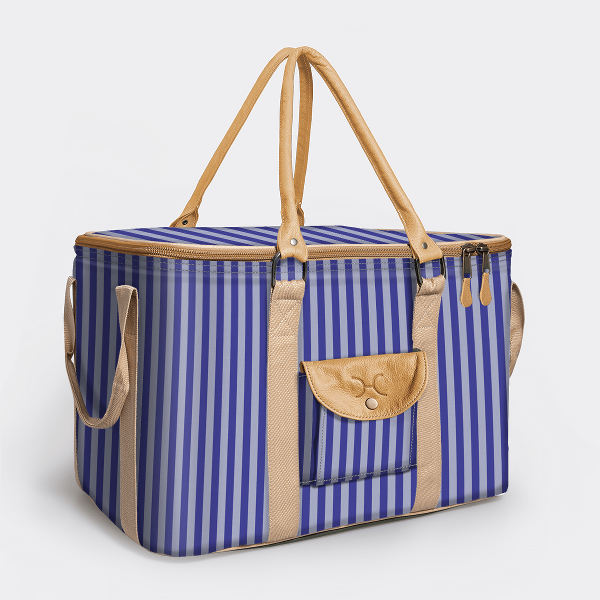 45l Big Boy Box Cooler | Laminated Fabric with Genuine Leather & Hard Inner Bin Linear - Jet Box Cooler by Thandana