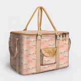 45l Big Boy Box Cooler | Laminated Fabric with Genuine Leather & Hard Inner Bin Crazy Daisy - Blush Box Cooler