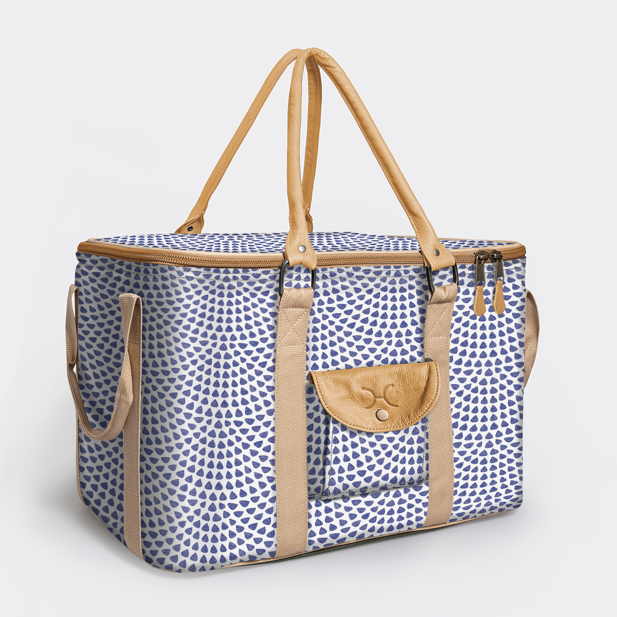 45l Big Boy Box Cooler | Laminated Fabric with Genuine Leather & Hard Inner Bin Scale Away with me - Dazzling Blue Box