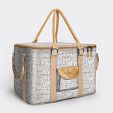 45l Big Boy Box Cooler | Laminated Fabric with Genuine Leather & Hard Inner Bin Geo - Moonstruck Box Cooler by Thandana