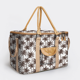 45l Big Boy Box Cooler | Laminated Fabric with Genuine Leather & Hard Inner Bin Palm - Neutral Box Cooler by Thandana