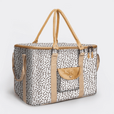 45l Big Boy Box Cooler | Laminated Fabric with Genuine Leather & Hard Inner Bin Seeds - White Box Cooler by Thandana