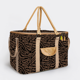 45l Big Boy Box Cooler | Laminated Fabric with Genuine Leather & Hard Inner Bin Nomad Stripe - Coffee Box Cooler