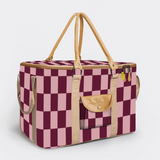 45l Big Boy Box Cooler | Laminated Fabric with Genuine Leather & Hard Inner Bin Checkmate - Cherry Box Cooler