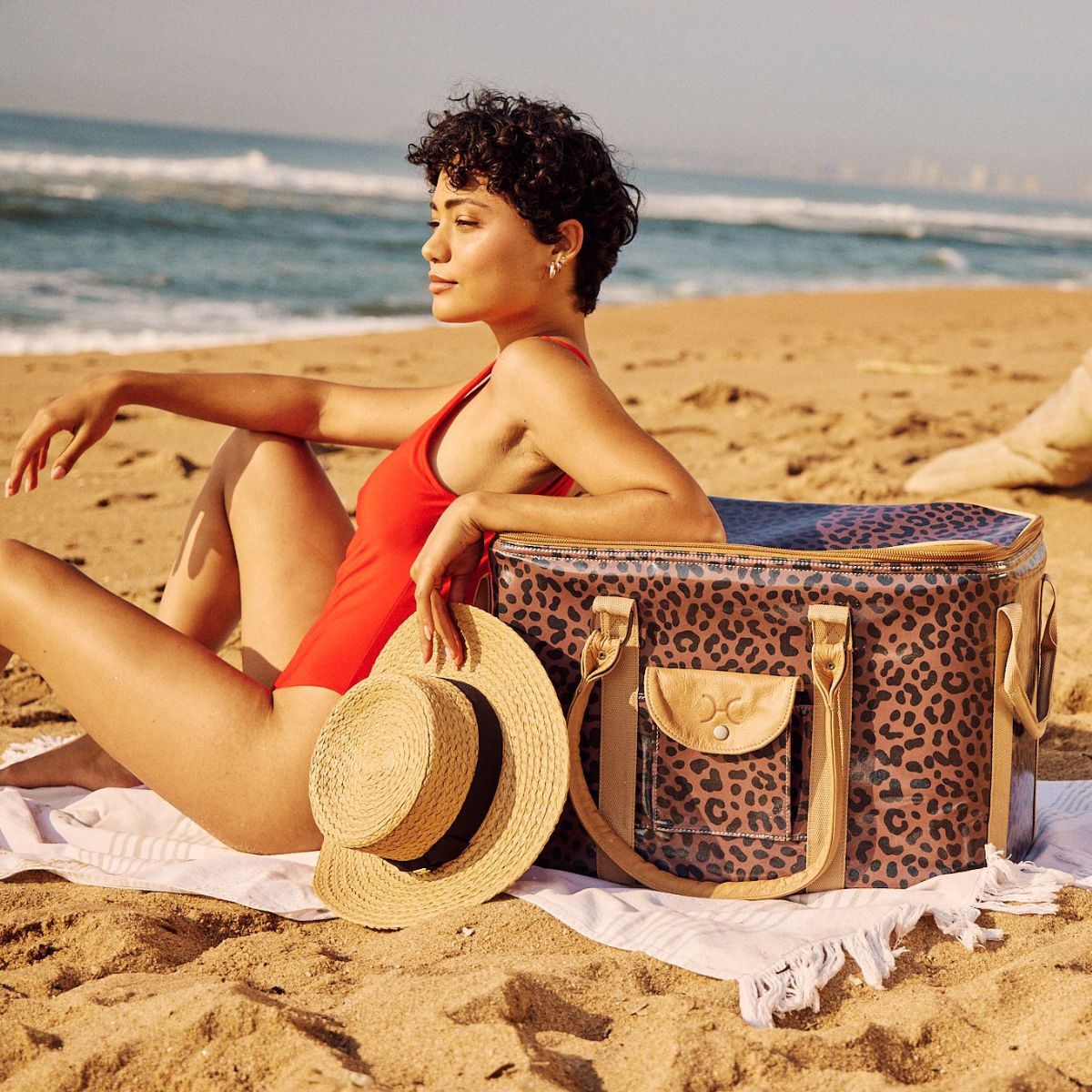 45l Big Boy Box Cooler | Laminated Fabric with Genuine Leather & Hard Inner Bin Box Cooler by Thandana