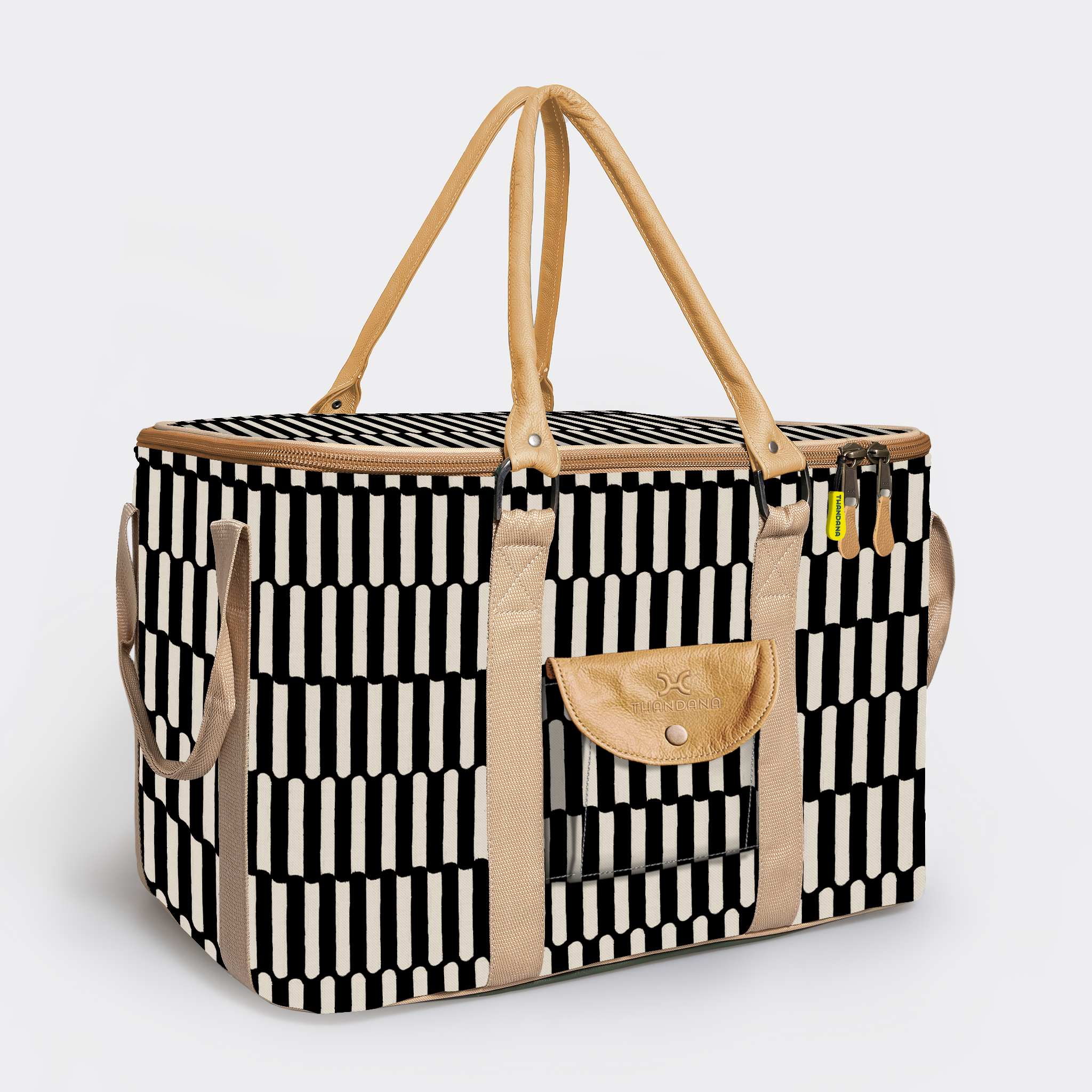 45l Big Boy Box Cooler | Laminated Fabric with Genuine Leather & Hard Inner Bin Indie - Pitch Box Cooler by Thandana