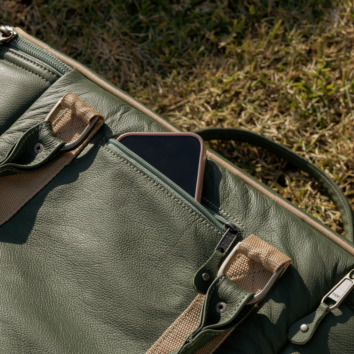 45l Big Boy Cooler | Wax Canvas with Genuine Leather & Hard Inner Bin Box Cooler by Thandana