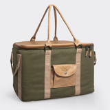 45l Big Boy Cooler | Wax Canvas with Genuine Leather & Hard Inner Bin Sage Canvas with Hazelnut Leather / Gunmetal