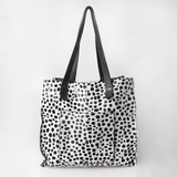 Tote Handbag | Faux Fur Print Genuine Leather