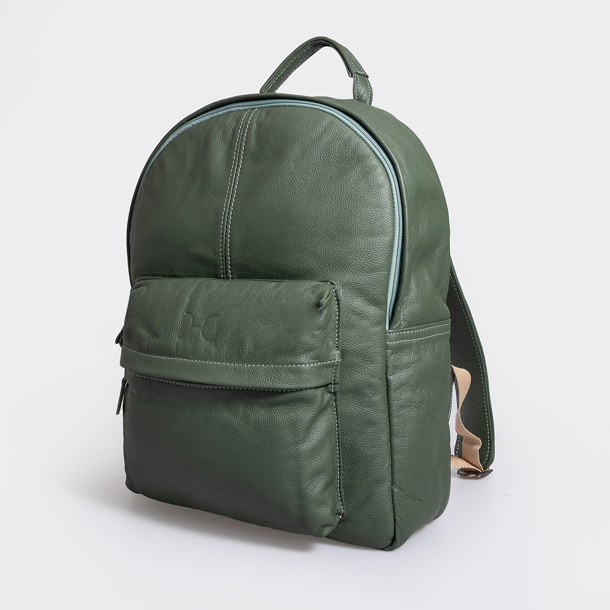 Dark green leather backpack sales
